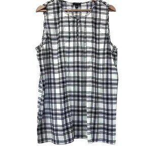 Ann Taylor Women's Black/White Light Weight Sleeveless Blouse Size XL